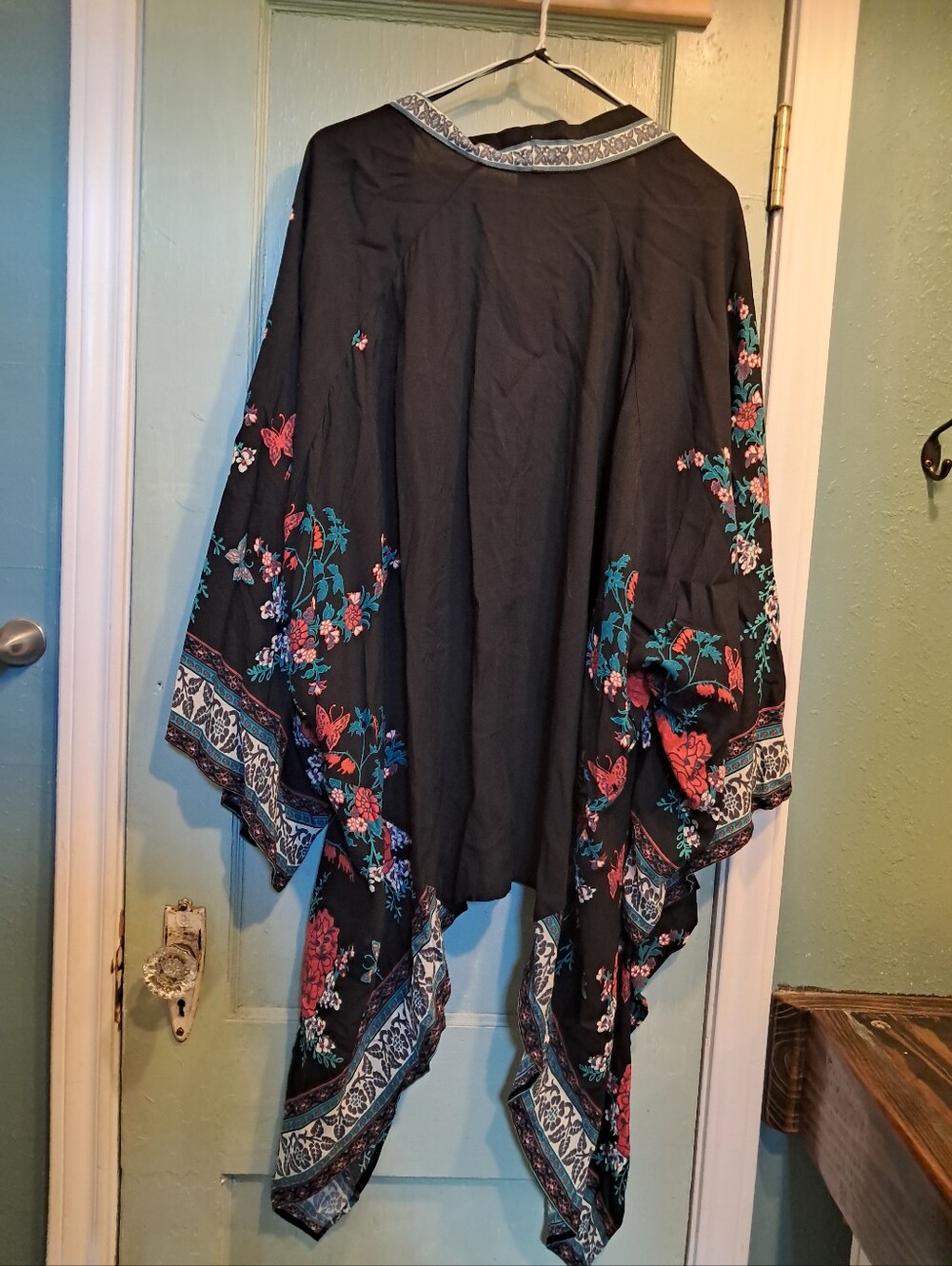 Flying Tomato Gray Chambray Button-Front Top with Black Trim - Picture 2 of 4